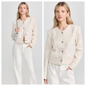 IRO Qaranne Sequin Tweed Blazer in Cream